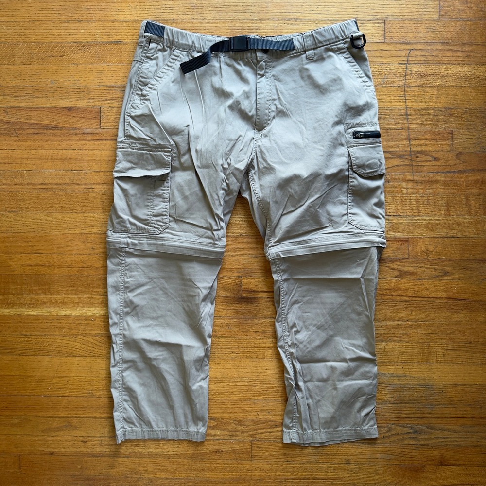 The BC Clothing Co Mens Convertible Zip Off Cargo Pants Size XXL /30 Khaki Beige